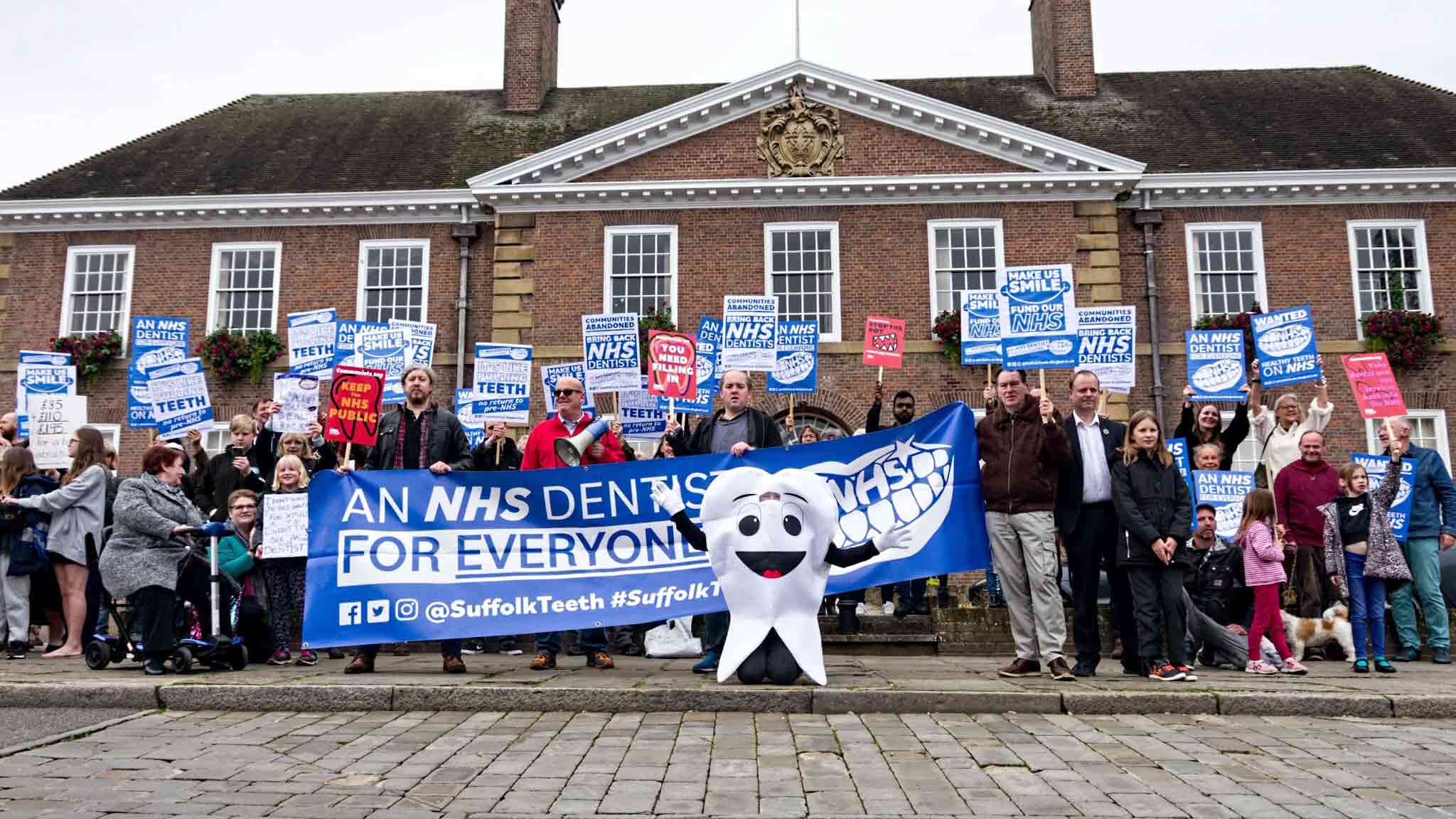 Campaigners march for better dental services in Suffolk